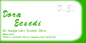 dora ecsedi business card